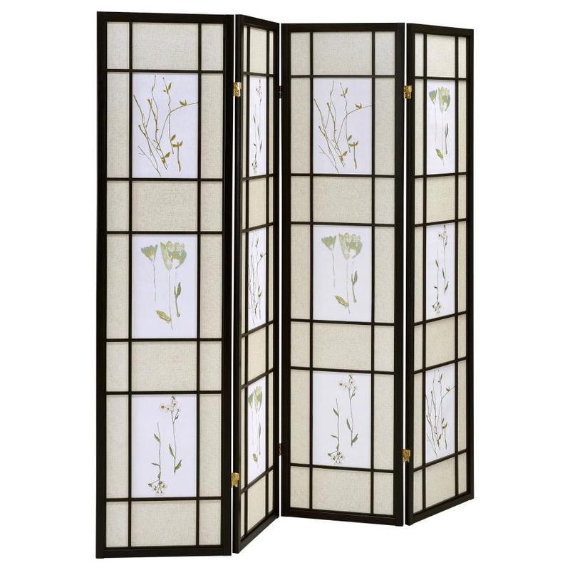 Catabella 4-Panel Room Divider Folding Shoji Screen Floral-zoom-
