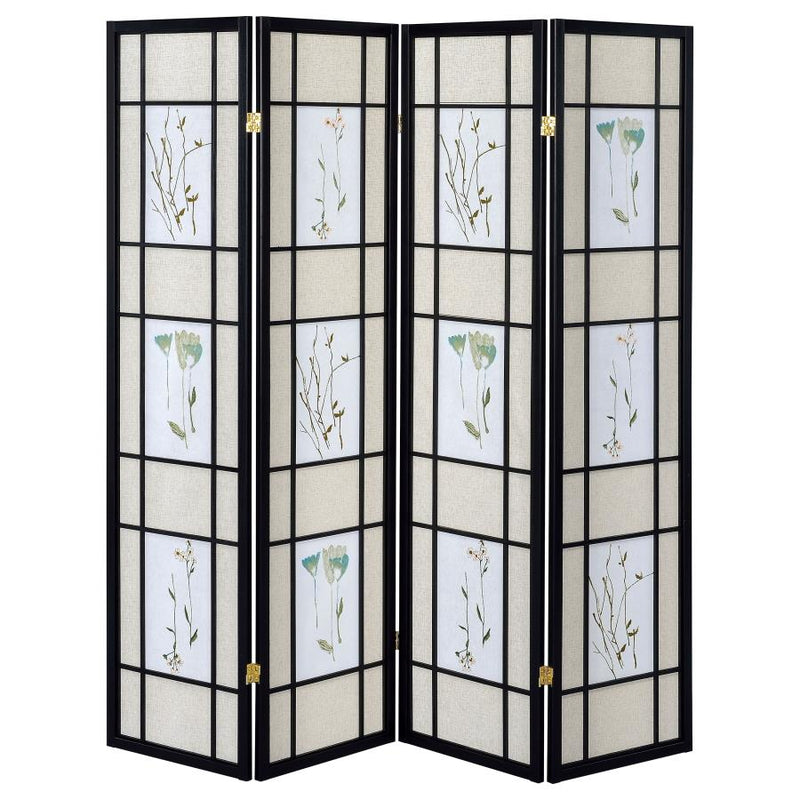 Catabella 4-Panel Room Divider Folding Shoji Screen Floral-zoom-
