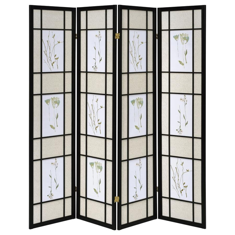 Catabella 4-Panel Room Divider Folding Shoji Screen Floral-zoom-
