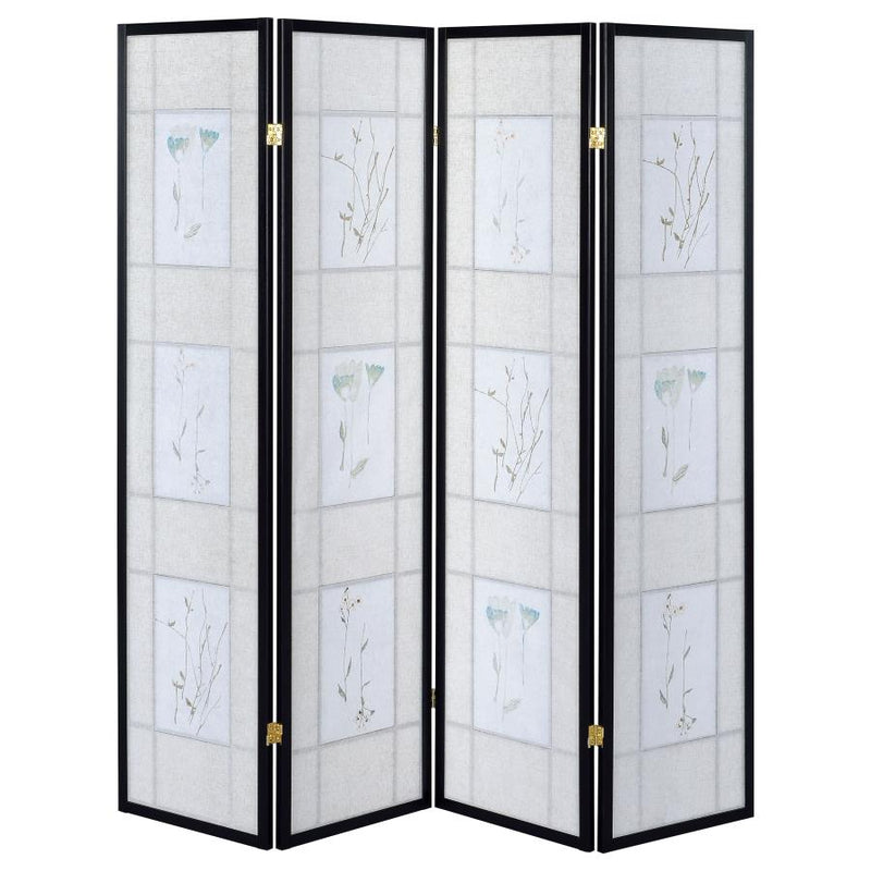Catabella 4-Panel Room Divider Folding Shoji Screen Floral-zoom-