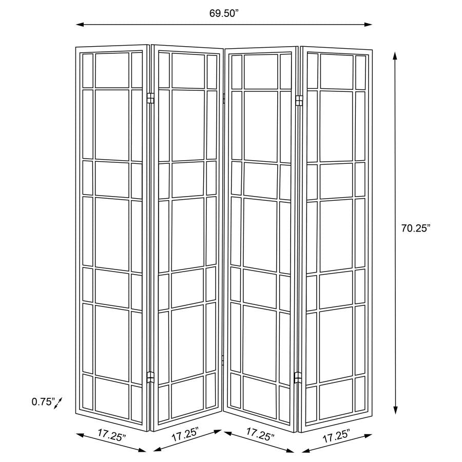 Catabella 4-Panel Room Divider Folding Shoji Screen Floral-7