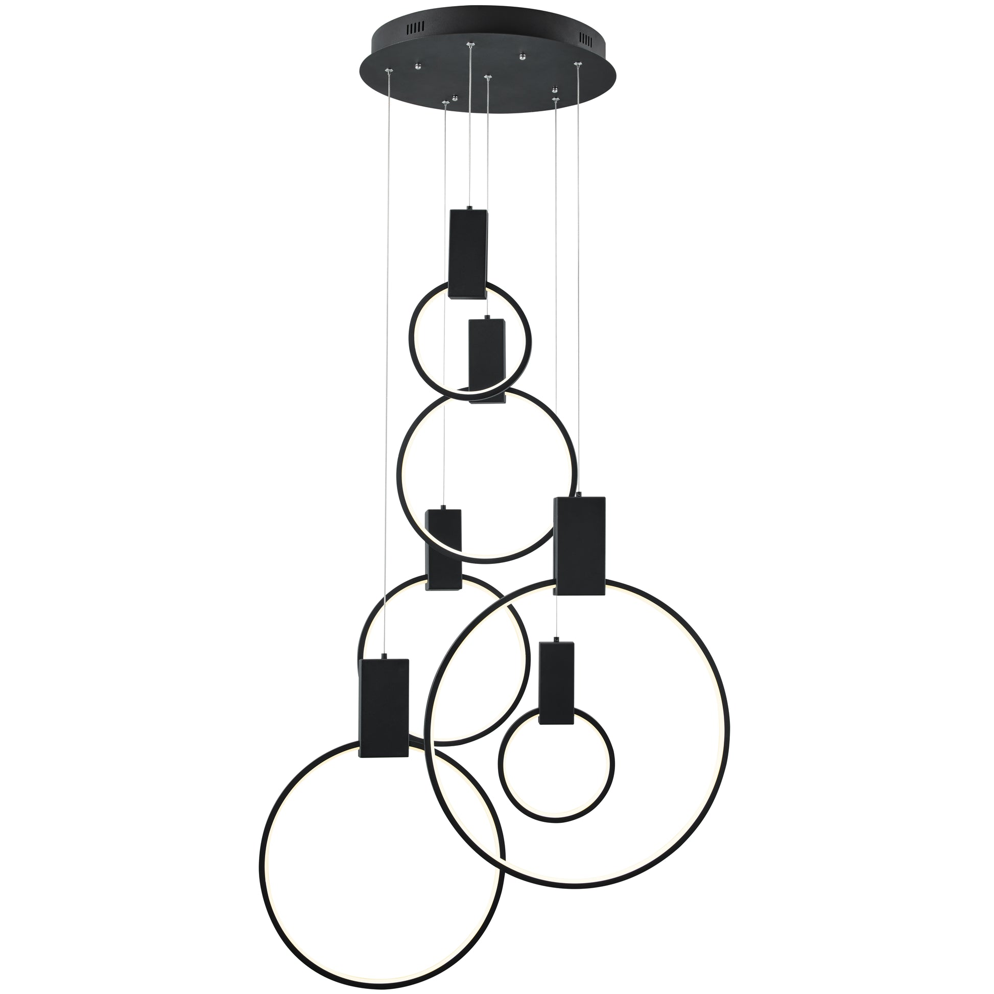 Hong Kong LED Circular Chandelier// Matte Black-1