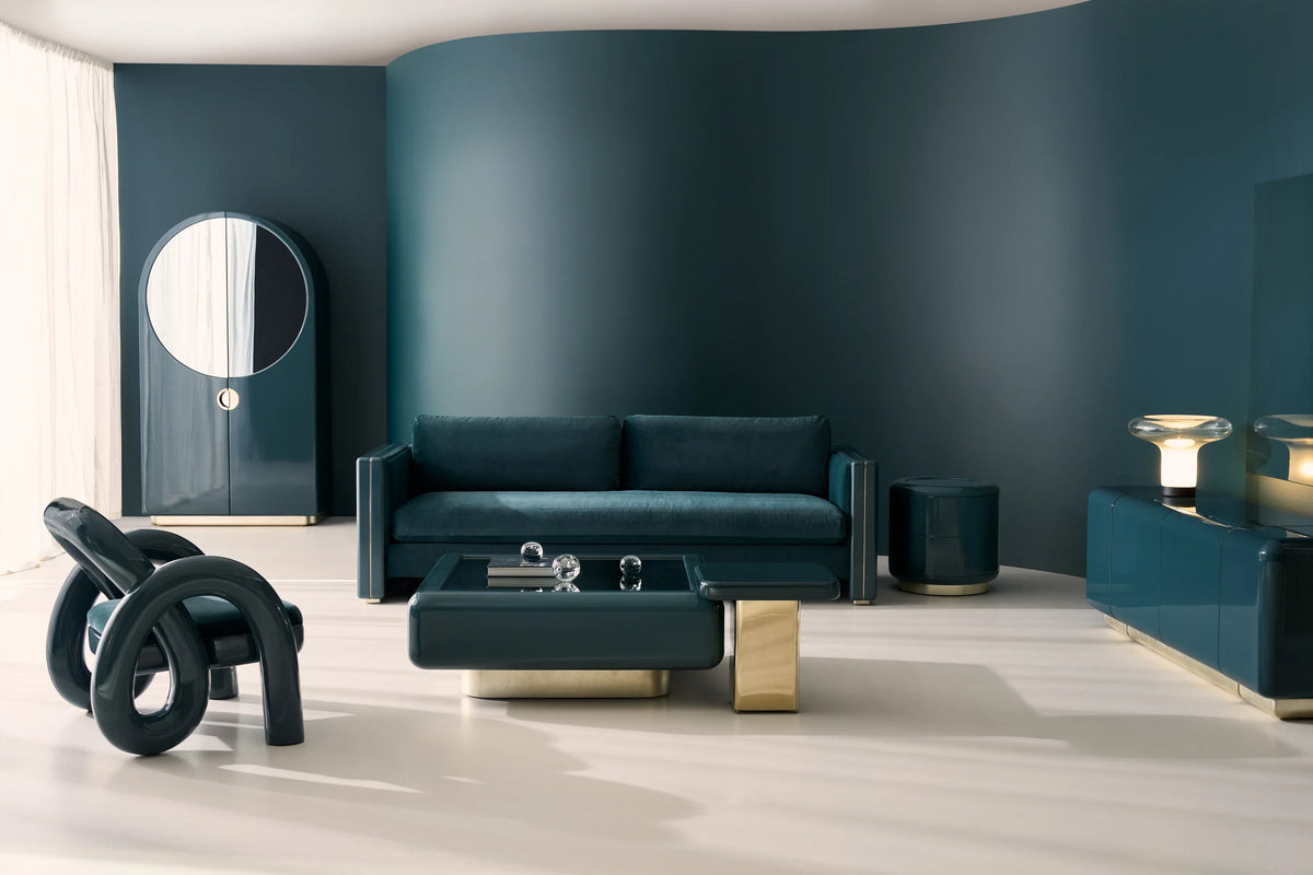 Caracole Gelee Monolith Round Accent Table – angle view – Lusso Furniture Miami
