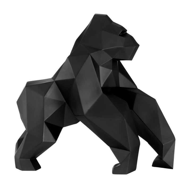 Geometric Ape Sculpture // Matte Black-zoom-