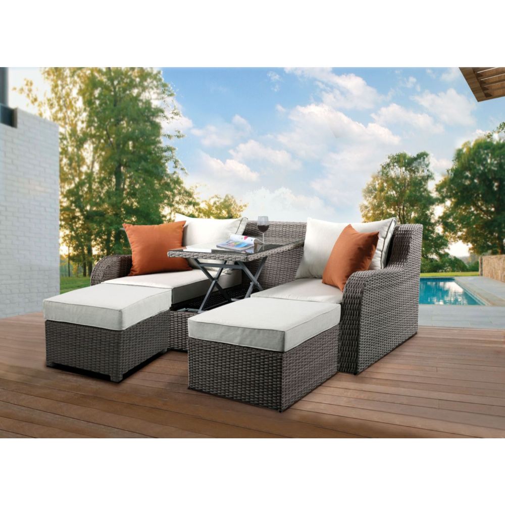ACME Salena Patio Sofa – front view – Lusso Furniture Miami