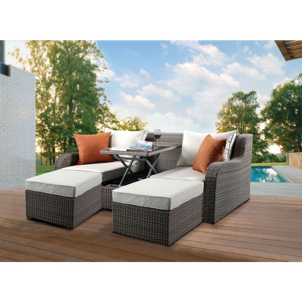 ACME Salena Patio Sofa – angle view – Lusso Furniture Miami