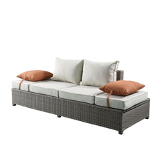 ACME Salena Patio Sofa with Ottoman – angle view – Lusso Furniture Miami