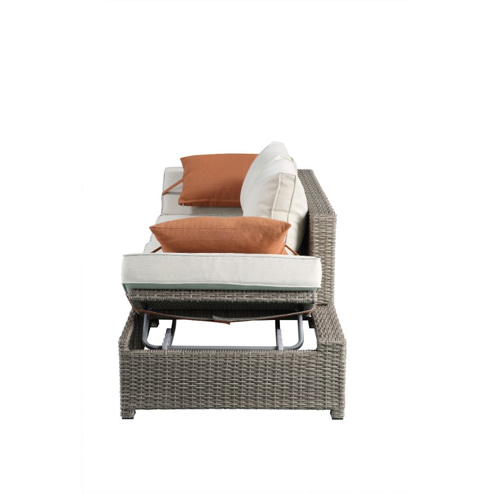 ACME Salena Patio Sofa with Ottoman – top view – Lusso Furniture Miami