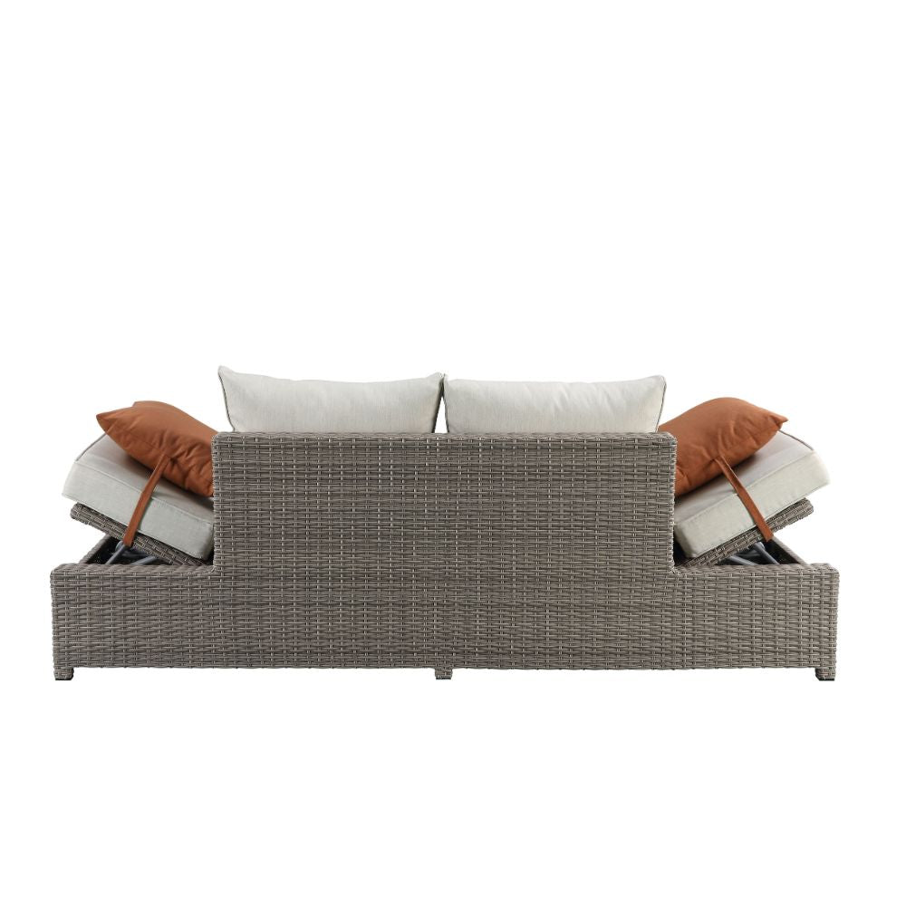 ACME Salena Patio Sofa with Ottoman – finish detail – Lusso Furniture Miami