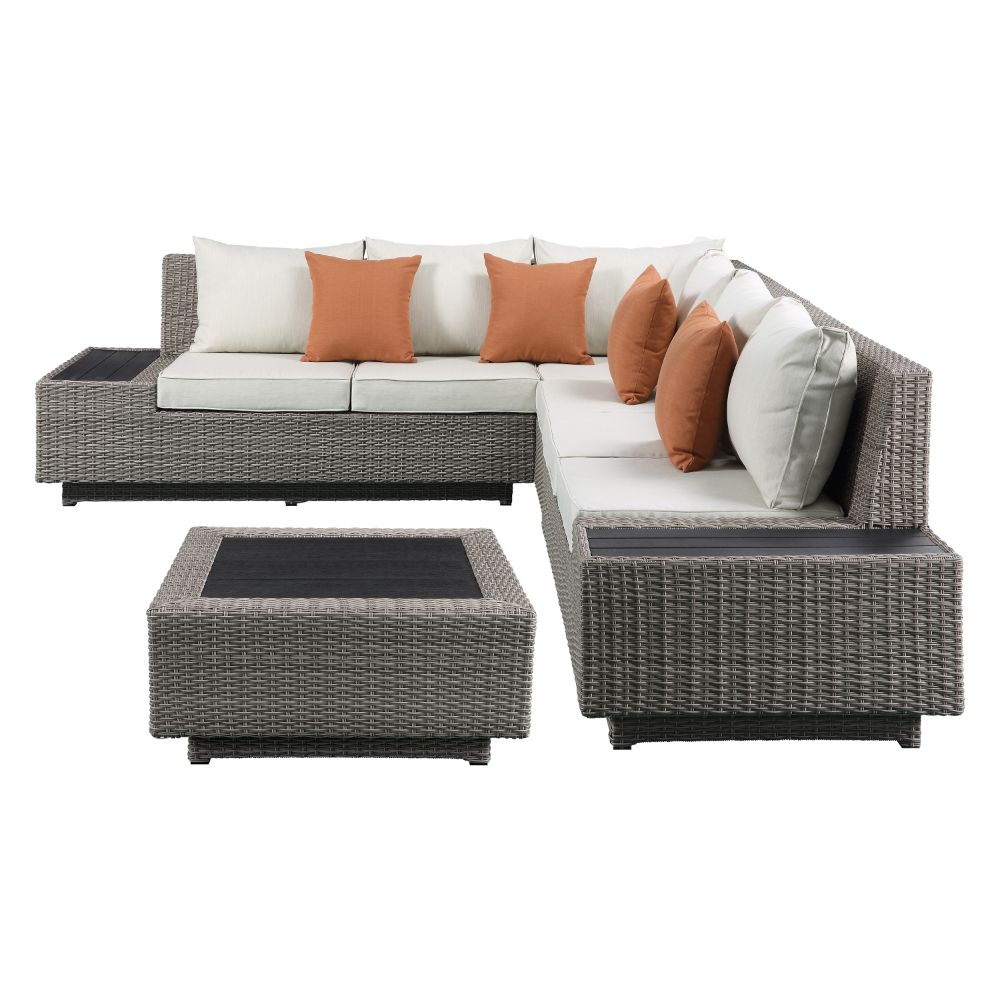 ACME Salena Patio Sectional Sofa Set – front view – Lusso Furniture Miami