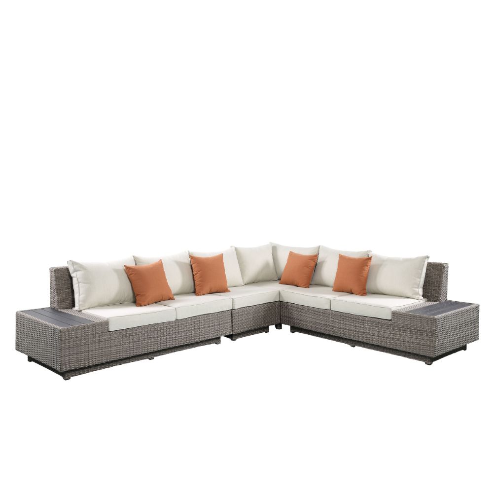 ACME Salena Patio Sectional Sofa Set – angle view – Lusso Furniture Miami