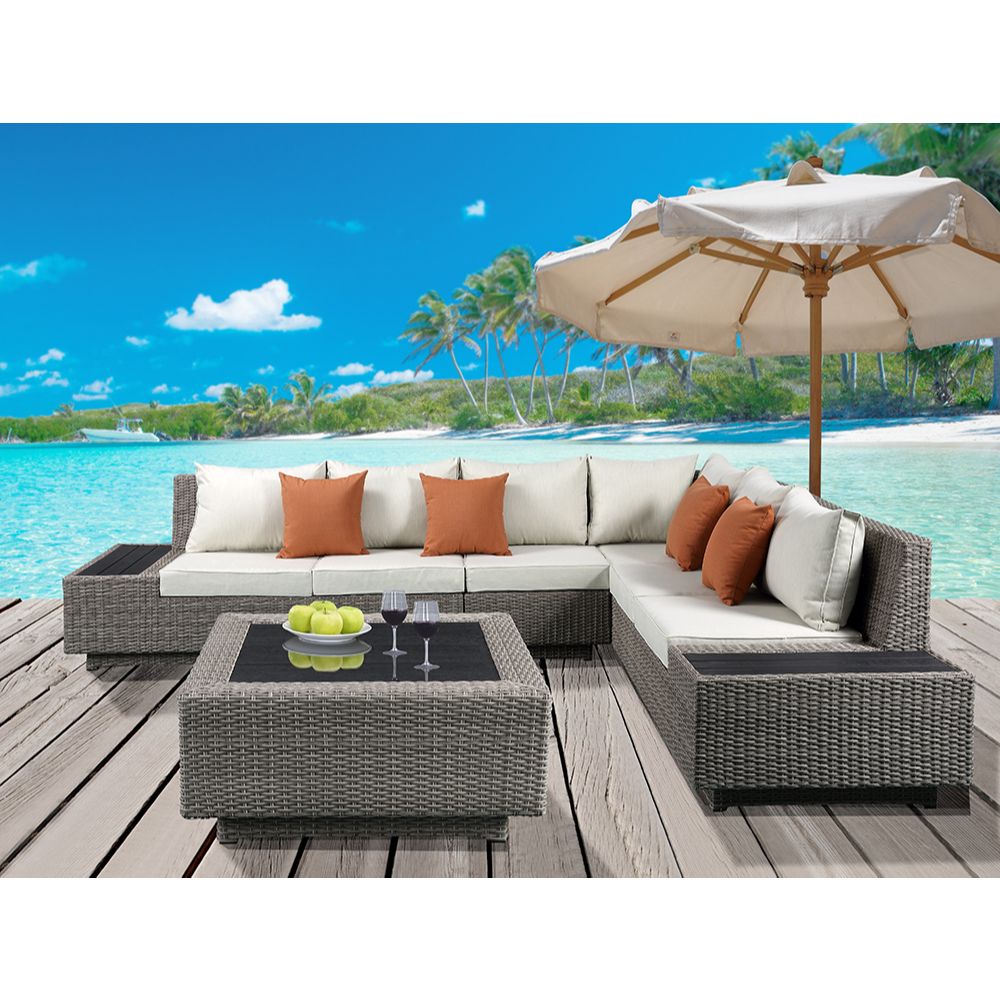 ACME Salena Patio Sectional Sofa Set – alternate view – Lusso Furniture Miami
