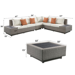 ACME Salena Patio Sectional Sofa Set – finish detail – Lusso Furniture Miami