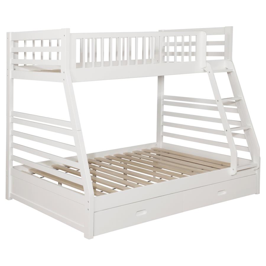 Ashton 2-drawer Wood Twin Over Full Bunk Bed White-zoom-1