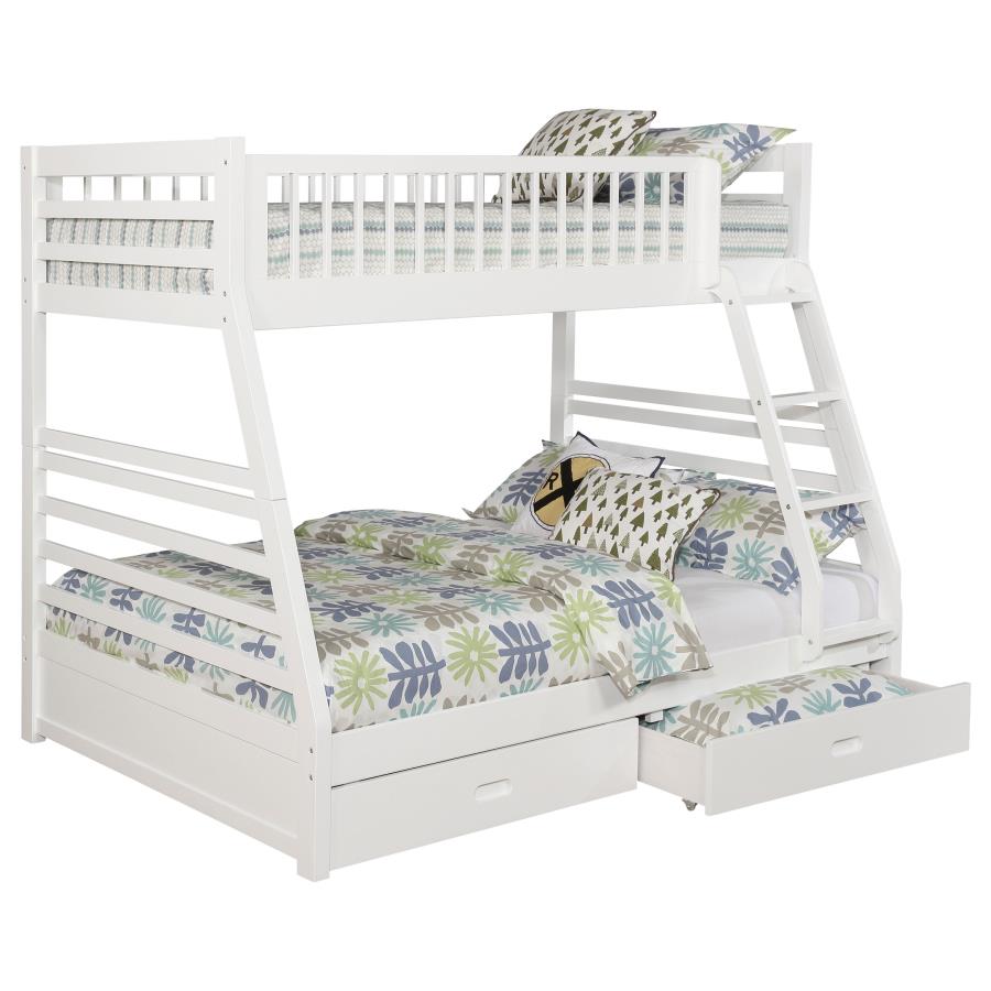 Ashton 2-drawer Wood Twin Over Full Bunk Bed White-zoom-3