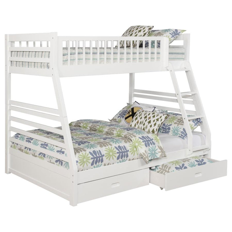 Ashton 2-drawer Wood Twin Over Full Bunk Bed White-zoom-