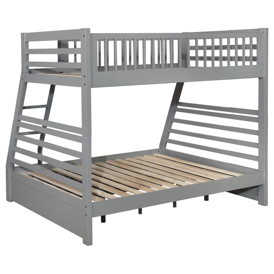 Ashton 2-drawer Wood Twin Over Full Bunk Bed Grey-4