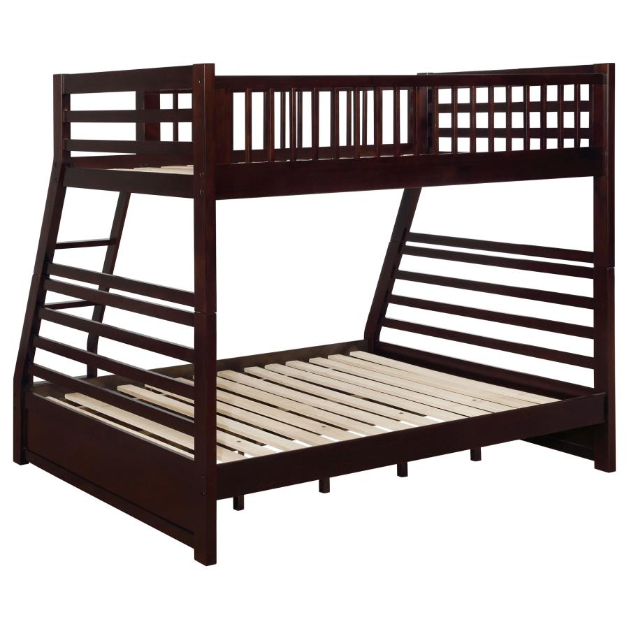 Ashton 2-drawer Wood Twin Over Full Bunk Bed Cappuccino-4