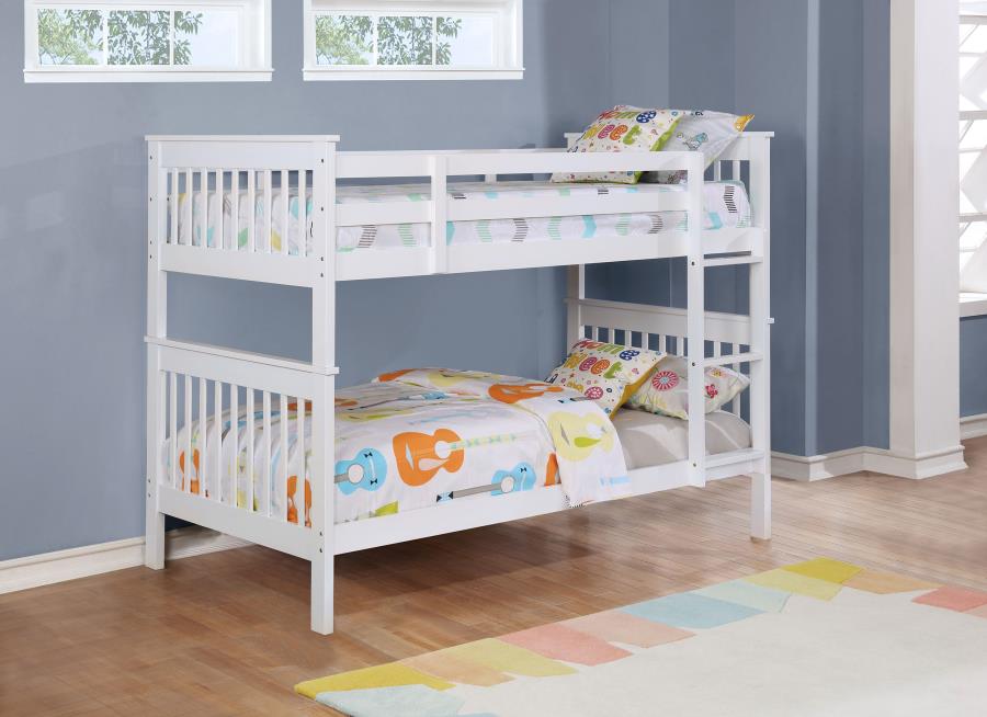 Chapman Wood Twin Over Twin Bunk Bed White-2