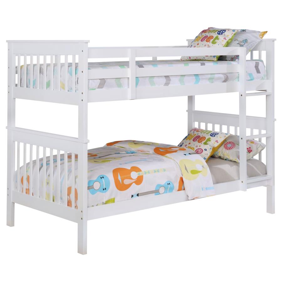 Chapman Wood Twin Over Twin Bunk Bed White-zoom-3