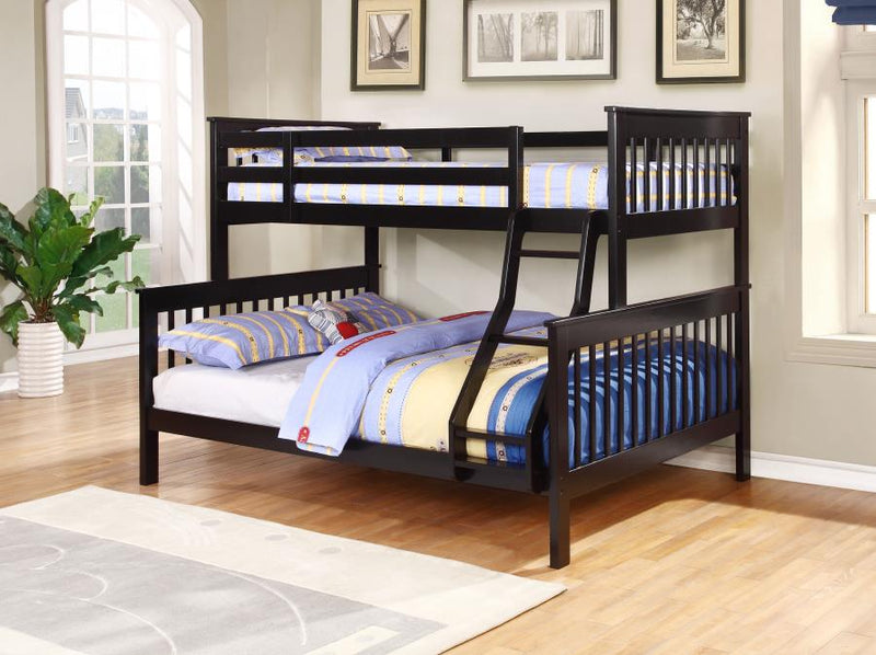 Chapman Wood Twin Over Full Bunk Bed Black-zoom-