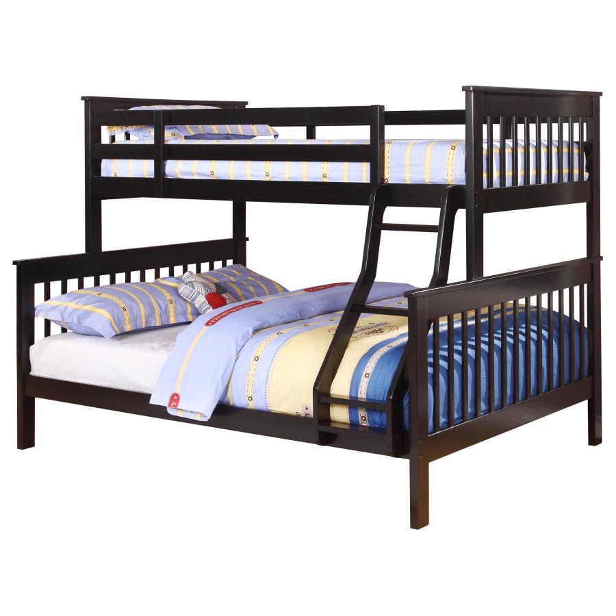 Chapman Wood Twin Over Full Bunk Bed Black-zoom-1