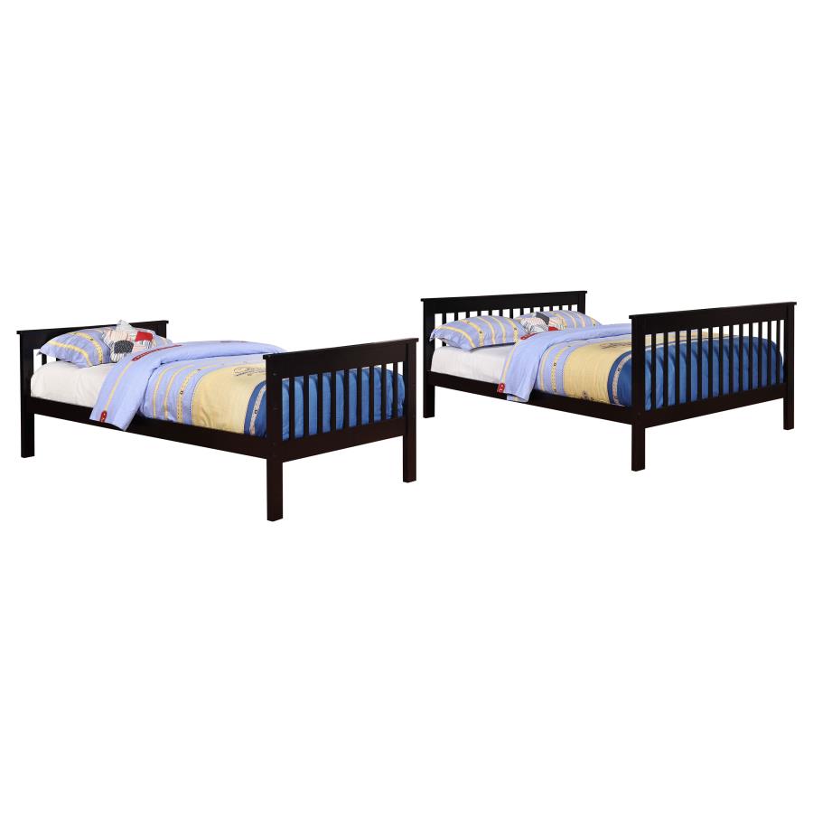 Chapman Wood Twin Over Full Bunk Bed Black-3
