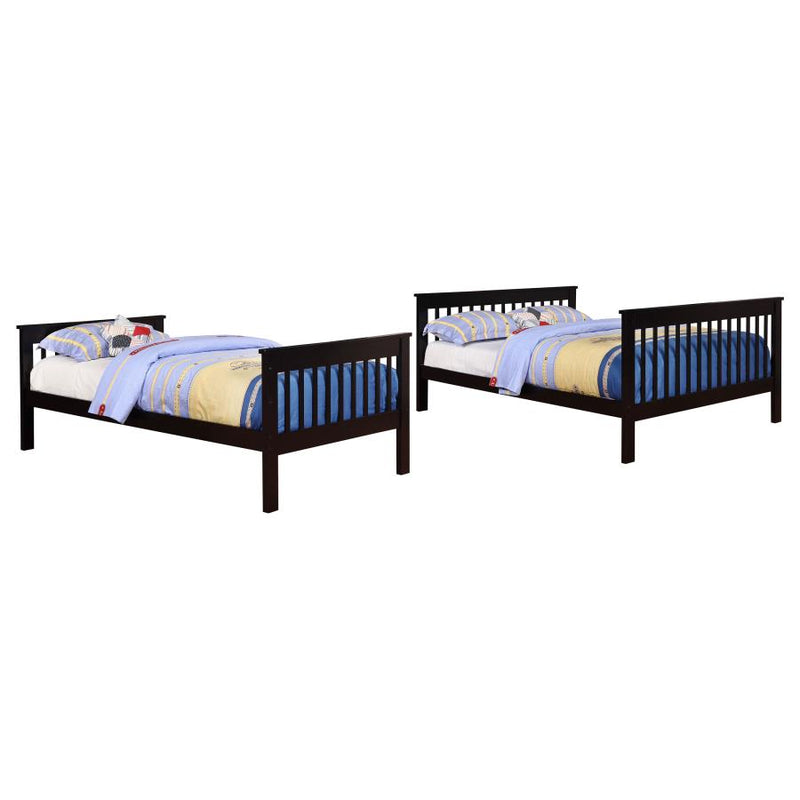 Chapman Wood Twin Over Full Bunk Bed Black-zoom-