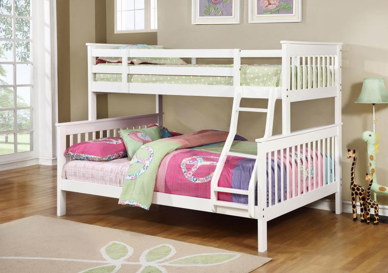 Chapman Wood Twin Over Full Bunk Bed White-zoom-