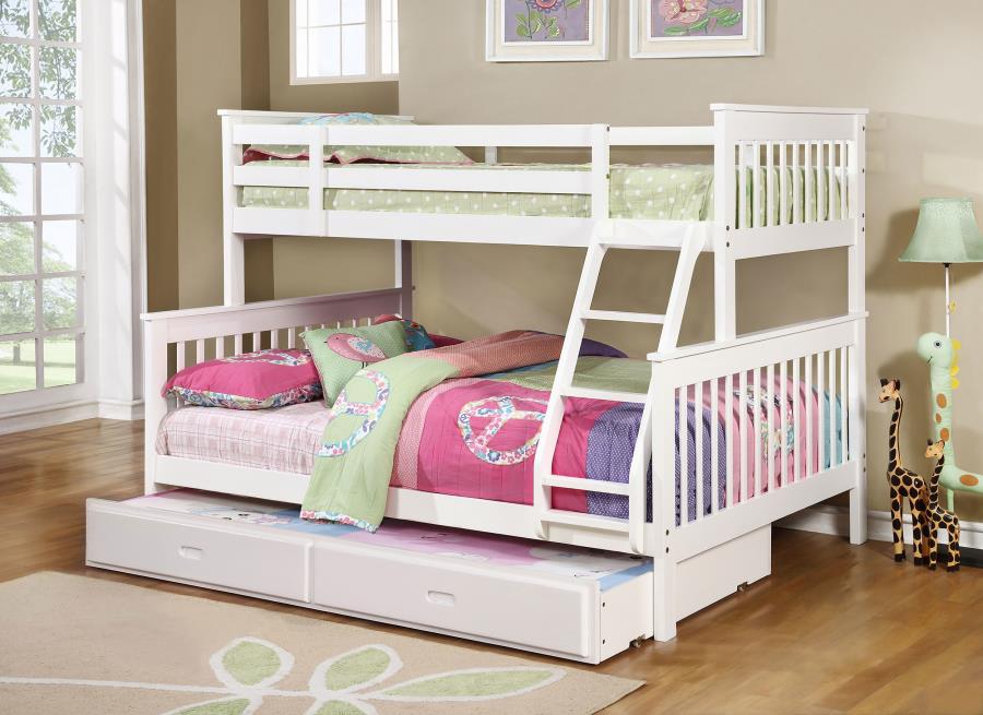 Chapman Wood Twin Over Full Bunk Bed White-zoom-5