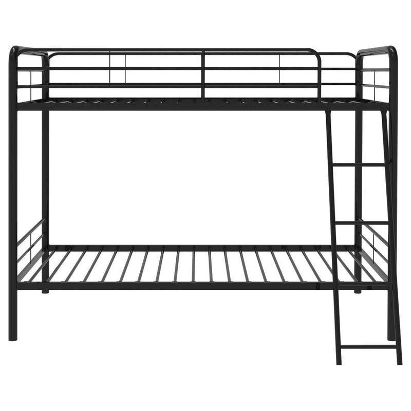 Carson Metal Twin Over Twin Bunk Bed Glossy Black-zoom-