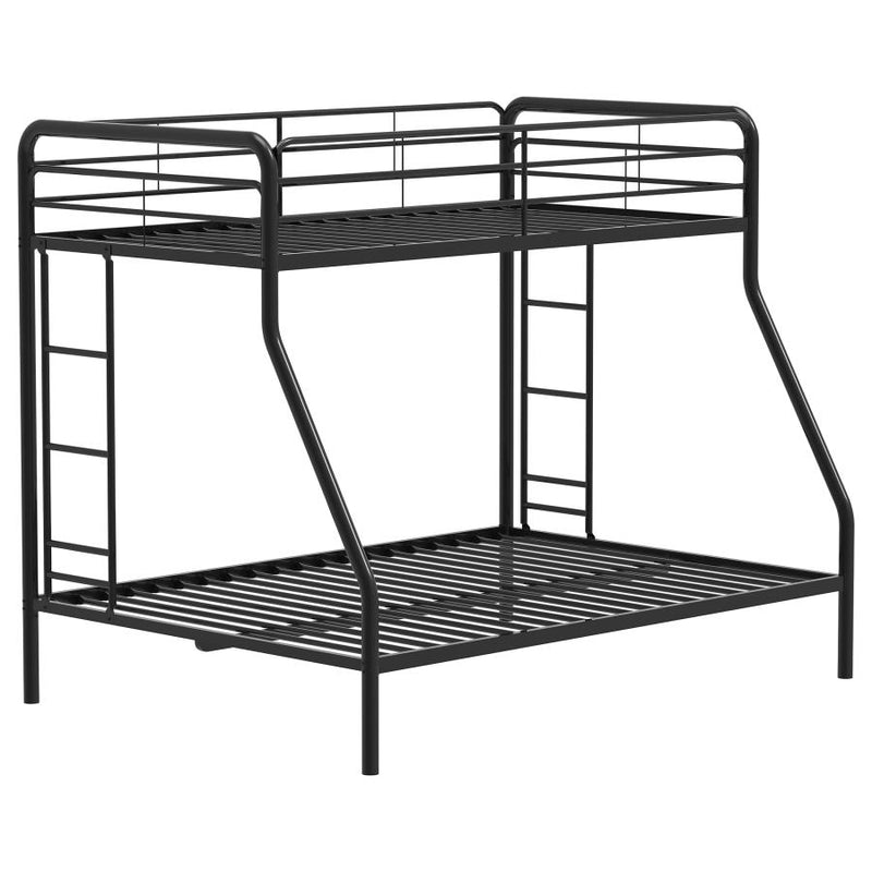 Carson Metal Twin Over Full Bunk Bed Glossy Black-zoom-