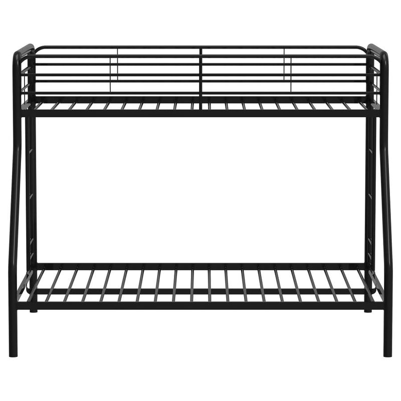 Carson Metal Twin Over Full Bunk Bed Glossy Black-zoom-
