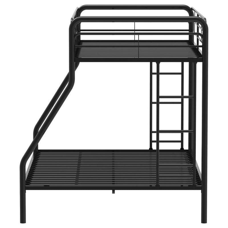 Carson Metal Twin Over Full Bunk Bed Glossy Black-zoom-