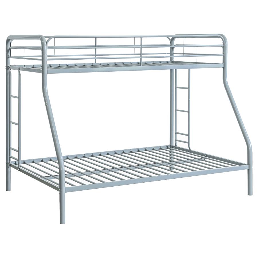 Carson Metal Twin Over Full Bunk Bed Glossy Silver-1
