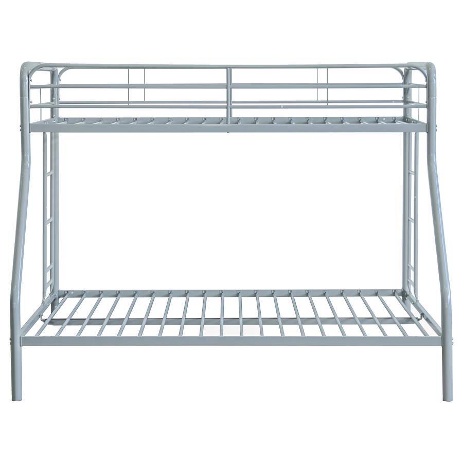 Carson Metal Twin Over Full Bunk Bed Glossy Silver-zoom-4