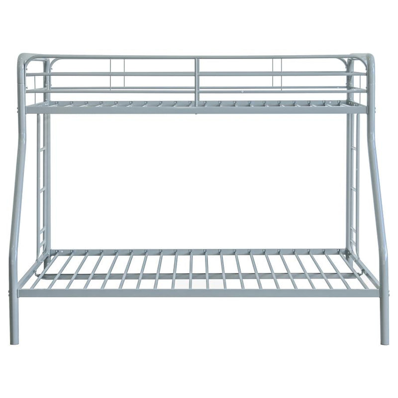 Carson Metal Twin Over Full Bunk Bed Glossy Silver-zoom-