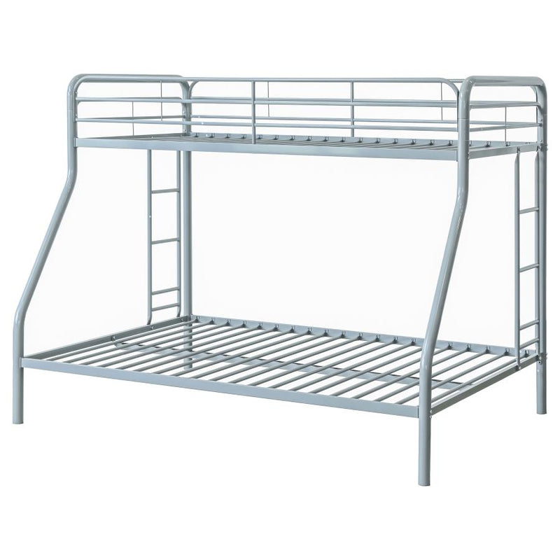 Carson Metal Twin Over Full Bunk Bed Glossy Silver-zoom-