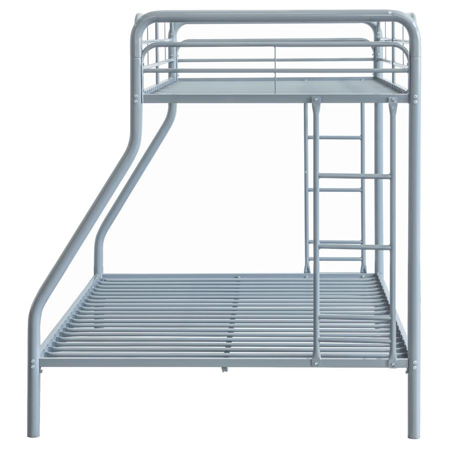 Carson Metal Twin Over Full Bunk Bed Glossy Silver-zoom-6
