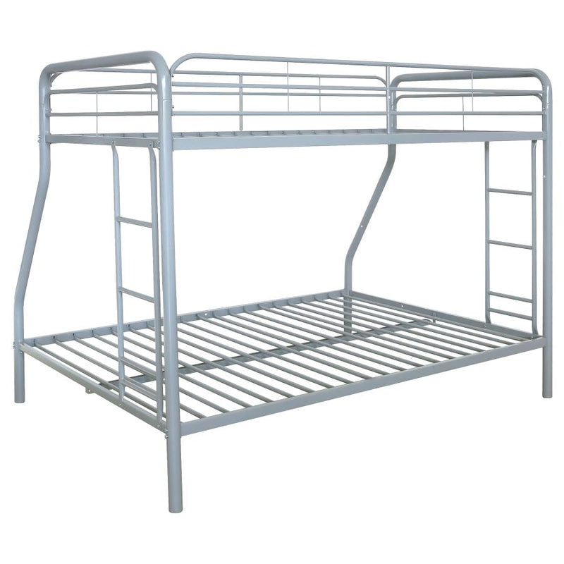 Carson Metal Twin Over Full Bunk Bed Glossy Silver-zoom-