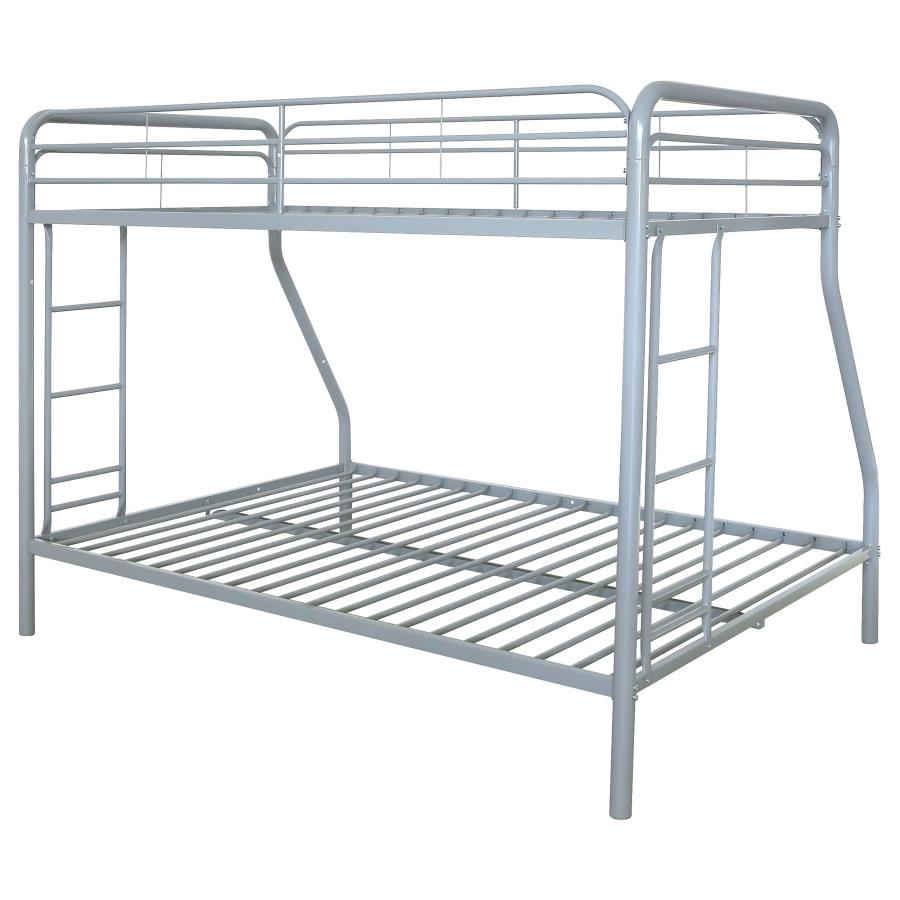 Carson Metal Twin Over Full Bunk Bed Glossy Silver-zoom-8