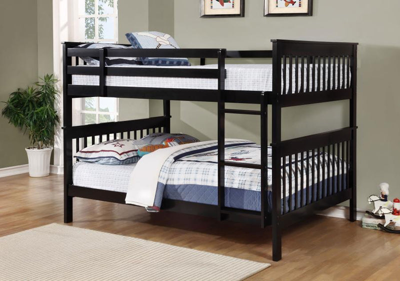 Chapman Wood Full Over Full Bunk Bed Black-zoom-