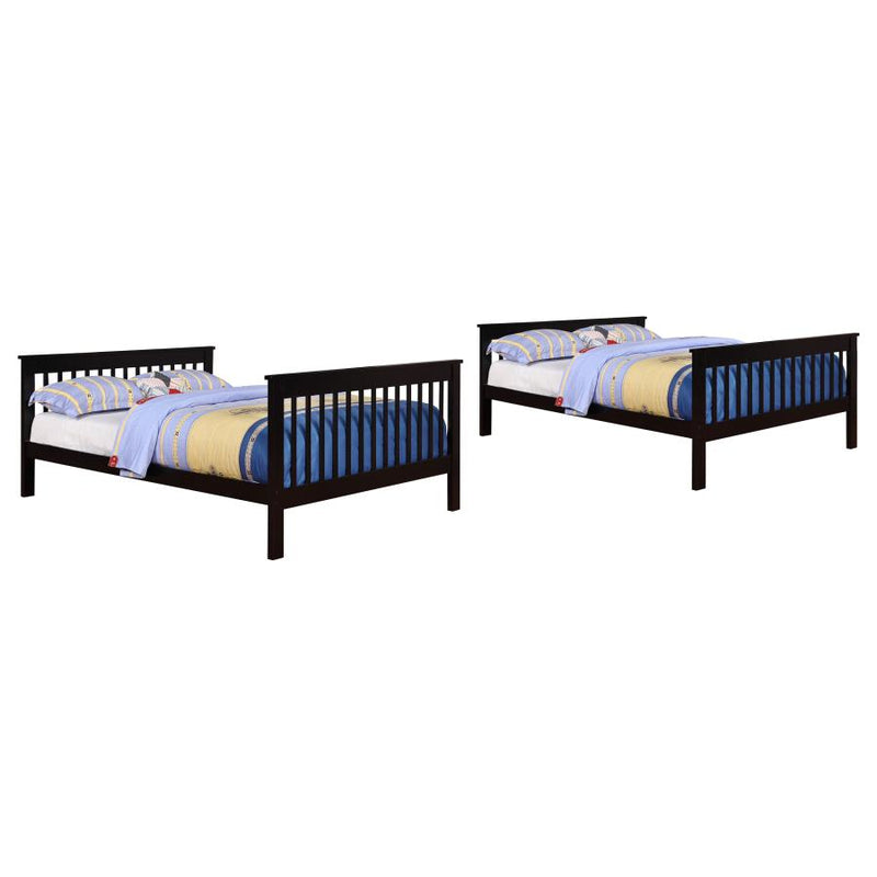 Chapman Wood Full Over Full Bunk Bed Black-zoom-