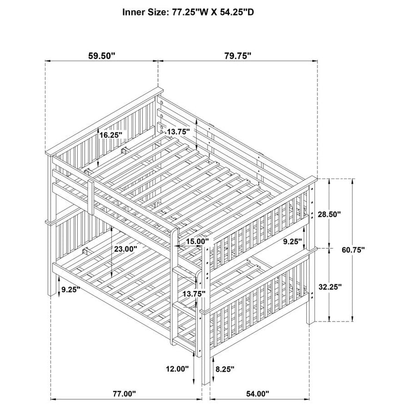 Chapman Wood Full Over Full Bunk Bed Black-zoom-