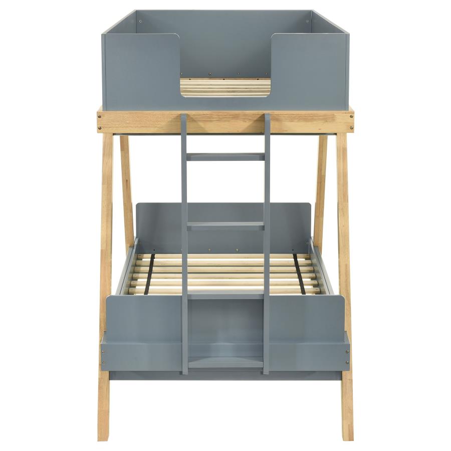 Frankie Wood Twin Over Twin Bunk Bed Blue and Natural-zoom-4