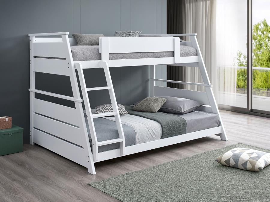 Holden Wood Veneer Twin Over Full Bunk Bed White-2