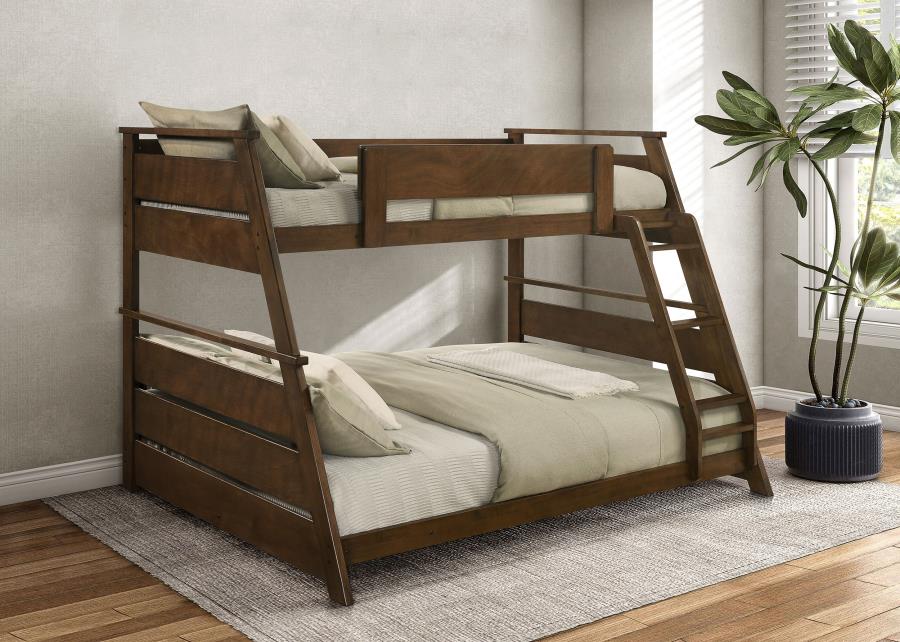 Holden Wood Veneer Twin Over Full Bunk Bed Walnut-2