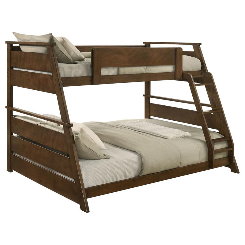 Holden Wood Veneer Twin Over Full Bunk Bed Walnut-zoom-