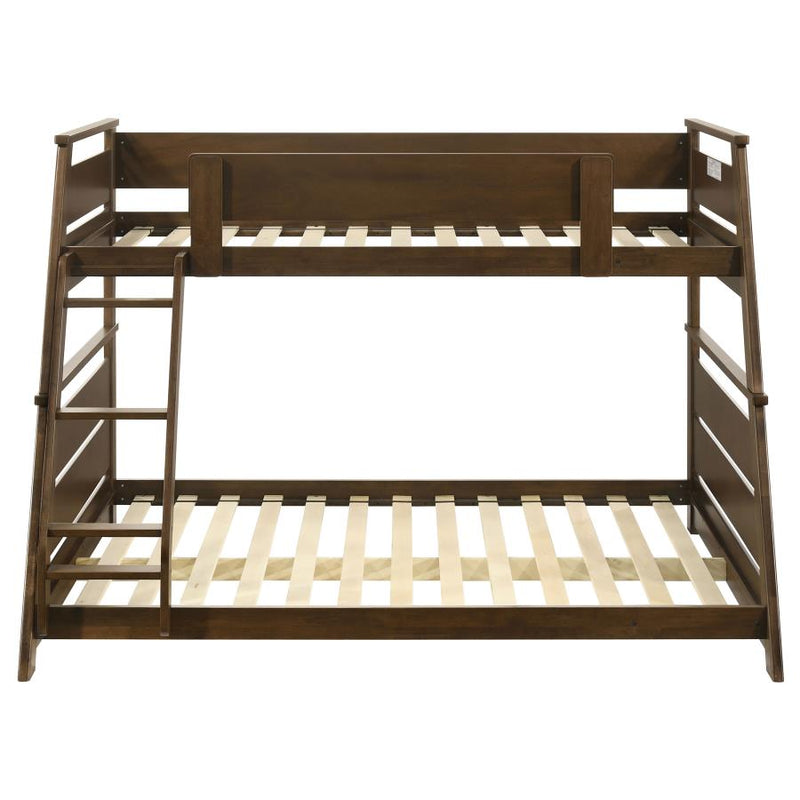 Holden Wood Veneer Twin Over Full Bunk Bed Walnut-zoom-