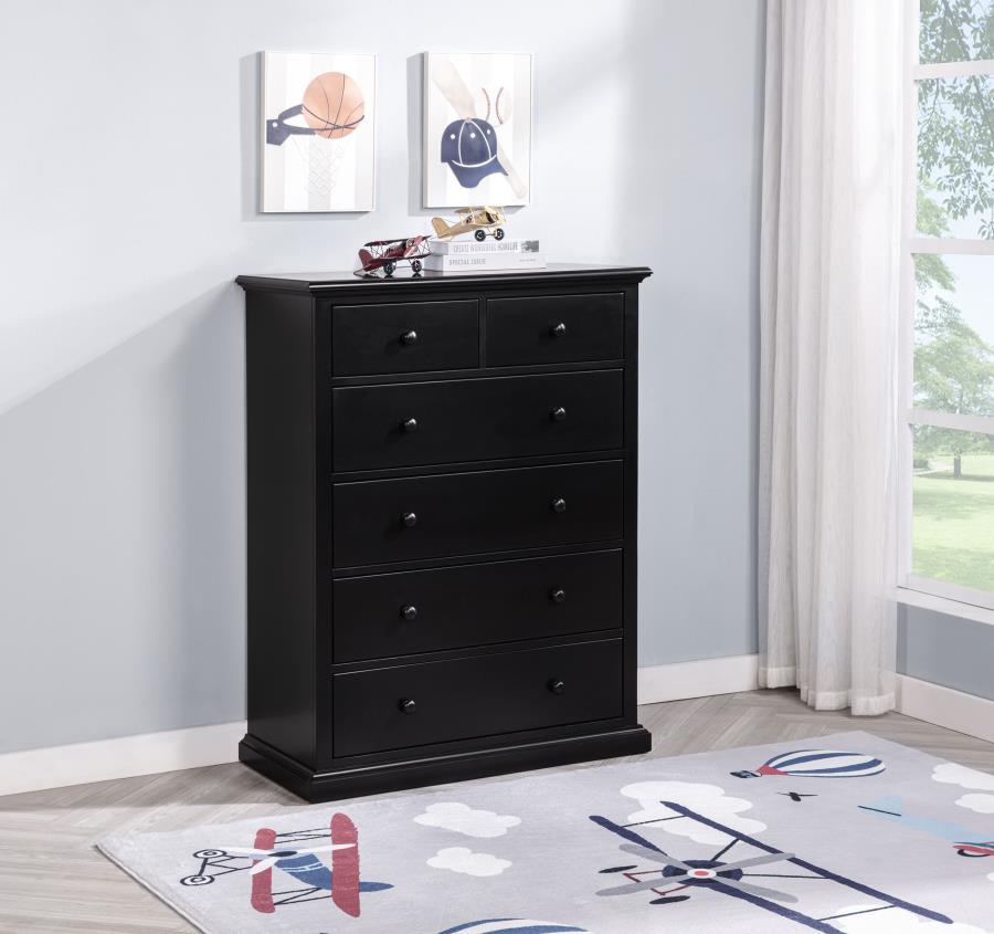Sumerlin 6-drawer Bedroom Chest of Drawers Black-zoom-2